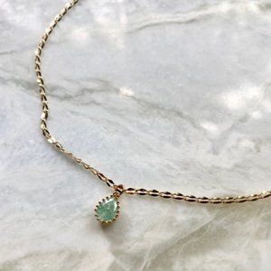 JUST ARRIVED Mint Zircon/22K Gold Pendant Necklace